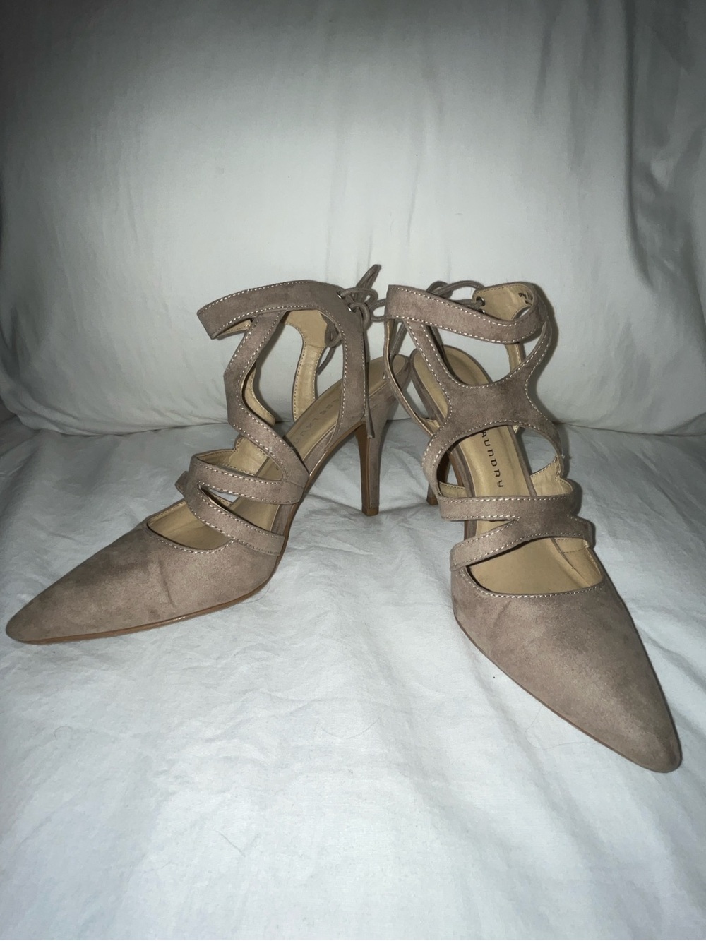 Chinese Laundry Sarena Suede-Like Strappy Pointed Toe Pump